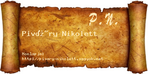 Piváry Nikolett névjegykártya